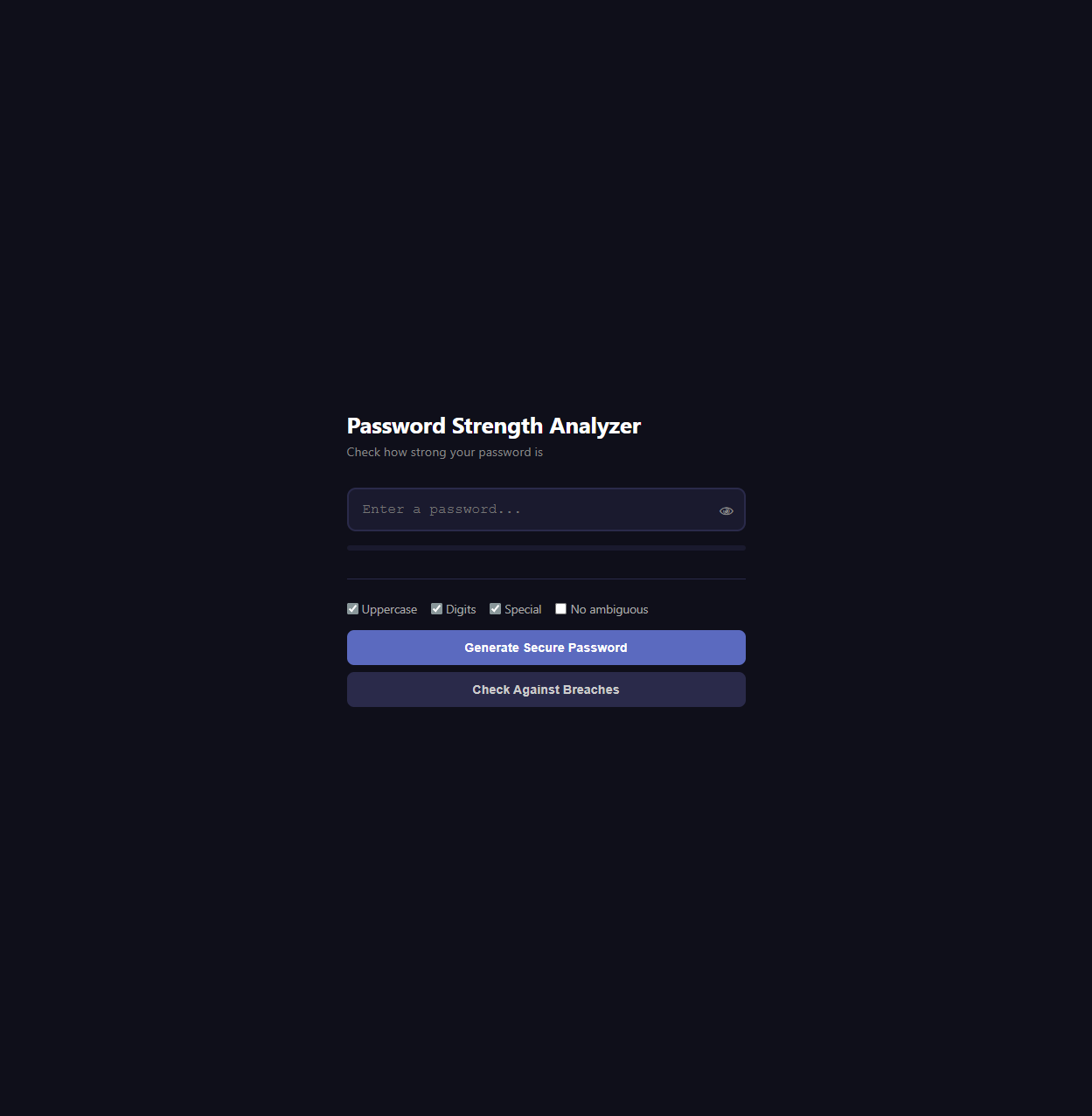 Password strength analyser